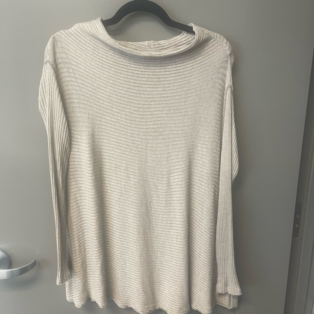 We The Free Cream Ribbed Long Sleeve Tunic